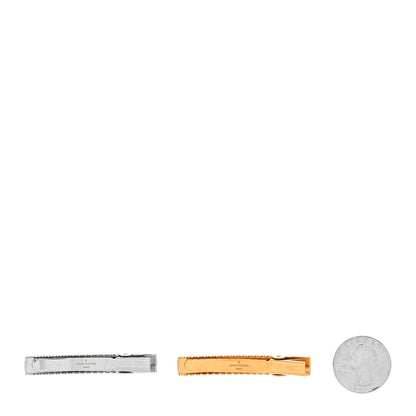 Louis Vuitton Monogram Nanogram Hair Clips Gold Silver 2 of 3