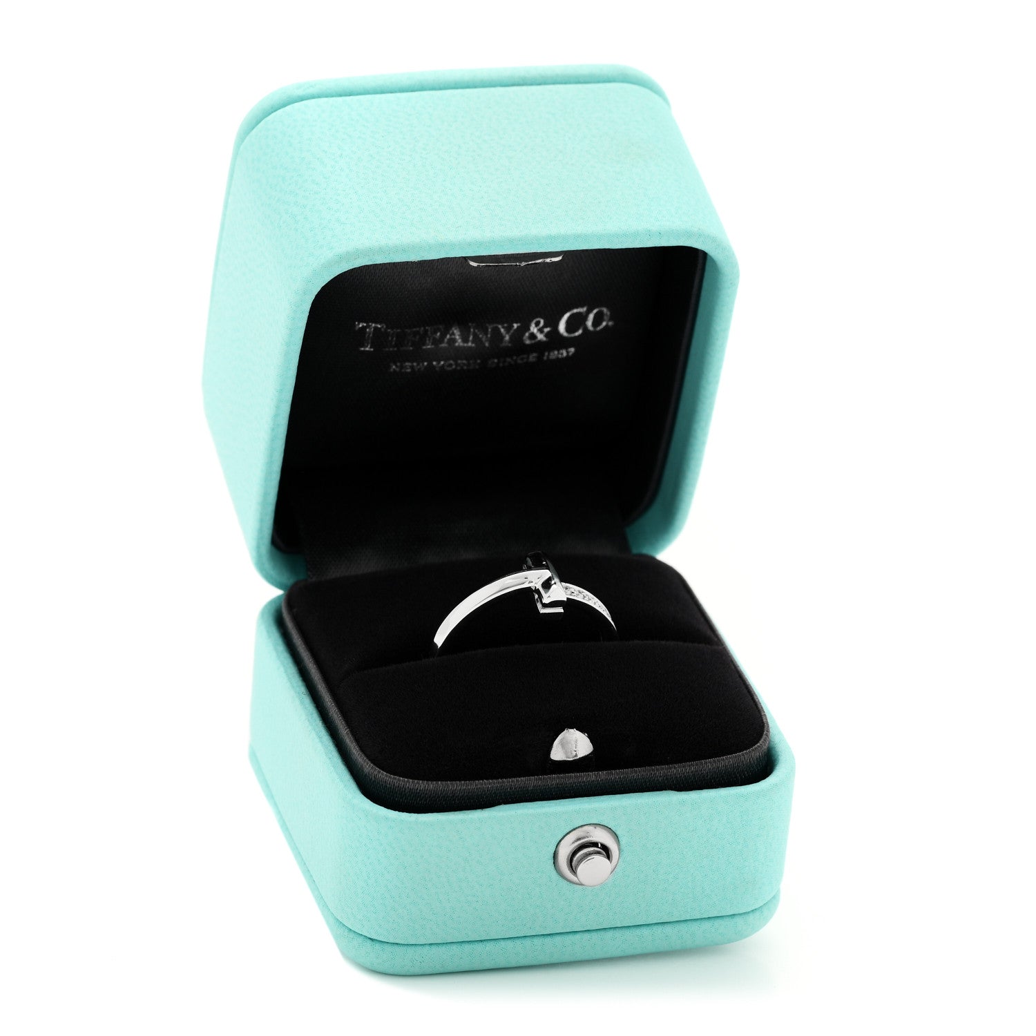 Tiffany 18K White Gold Diamond 2.5mm T T1 Ring 52 6 5 of 5