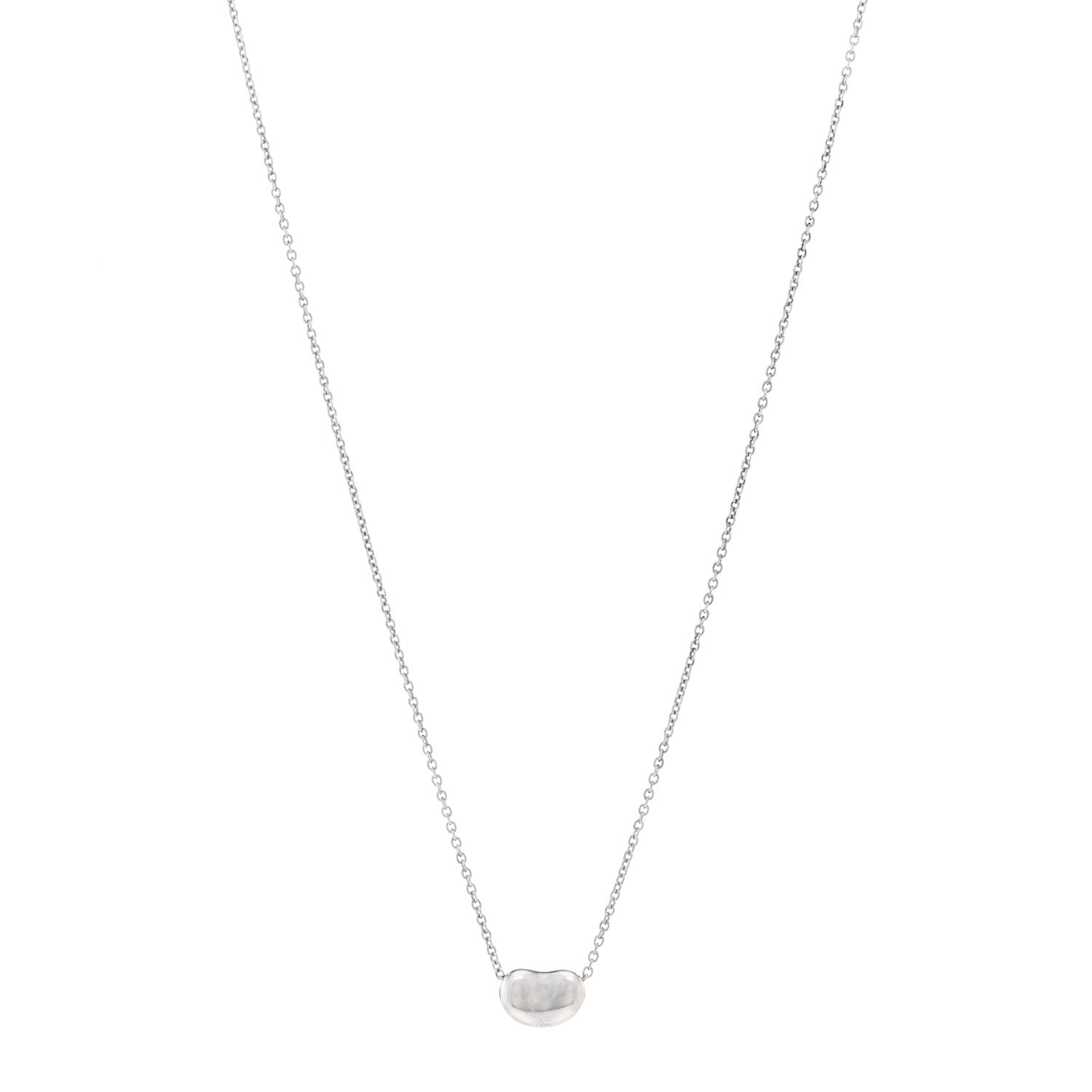 Tiffany Sterling Silver 9mm Elsa Peretti Bean Pendant Necklace 1 of 4