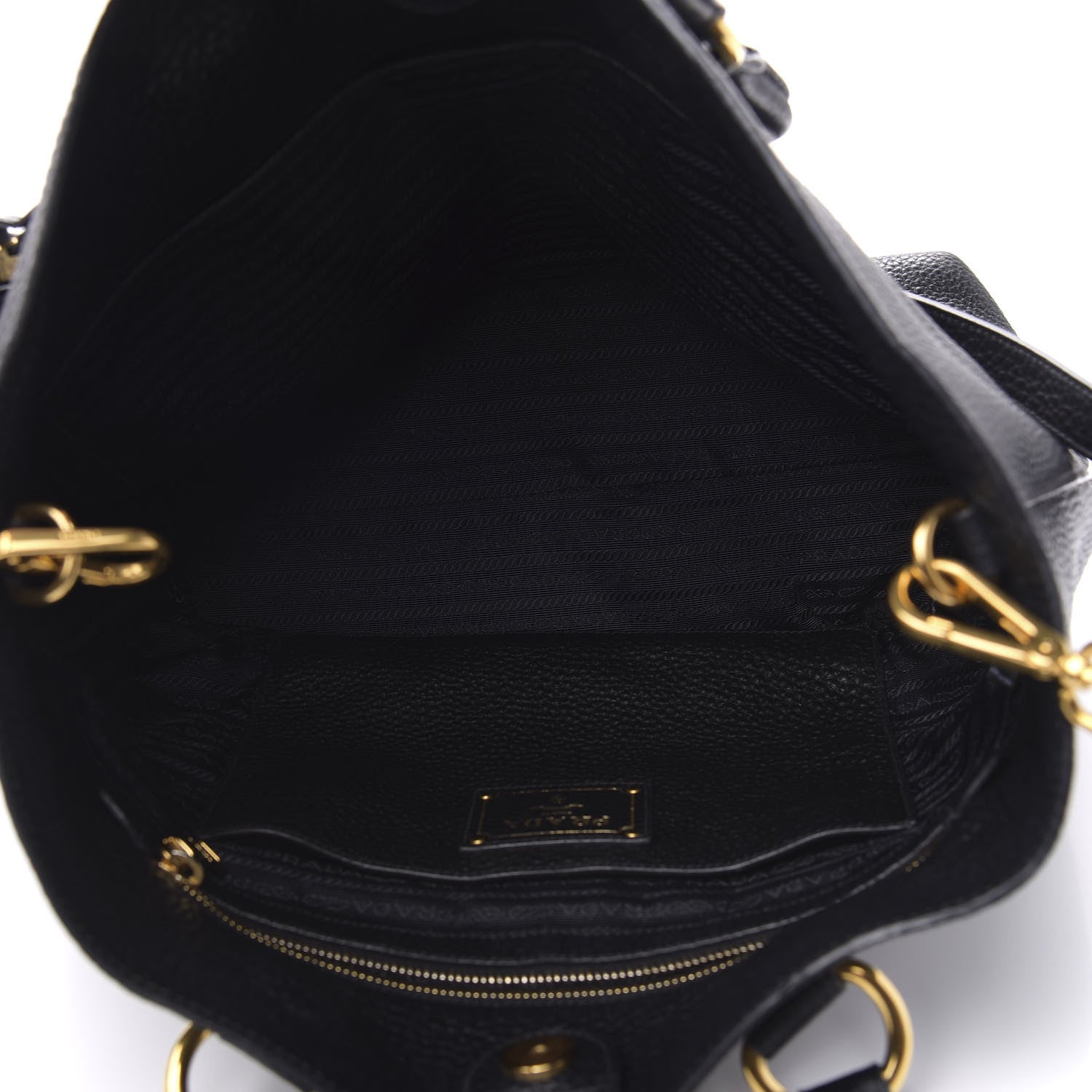 Prada Vitello Daino Tote Black 4 of 11