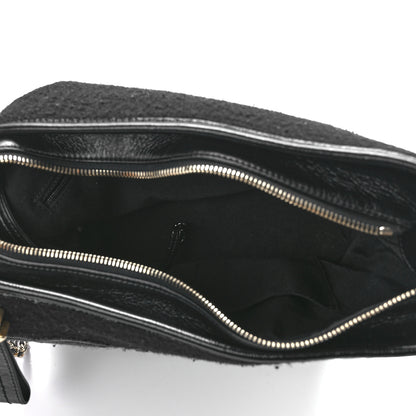 Chanel Calfskin Wool Embroidered Paris Hamburg Medium Gabrielle Hobo Dark Navy Blue 5 of 11
