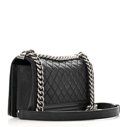 Chanel Calfskin Quilted Metal Embellished Paris Dallas Medium Boy Flap Black 3 of 21