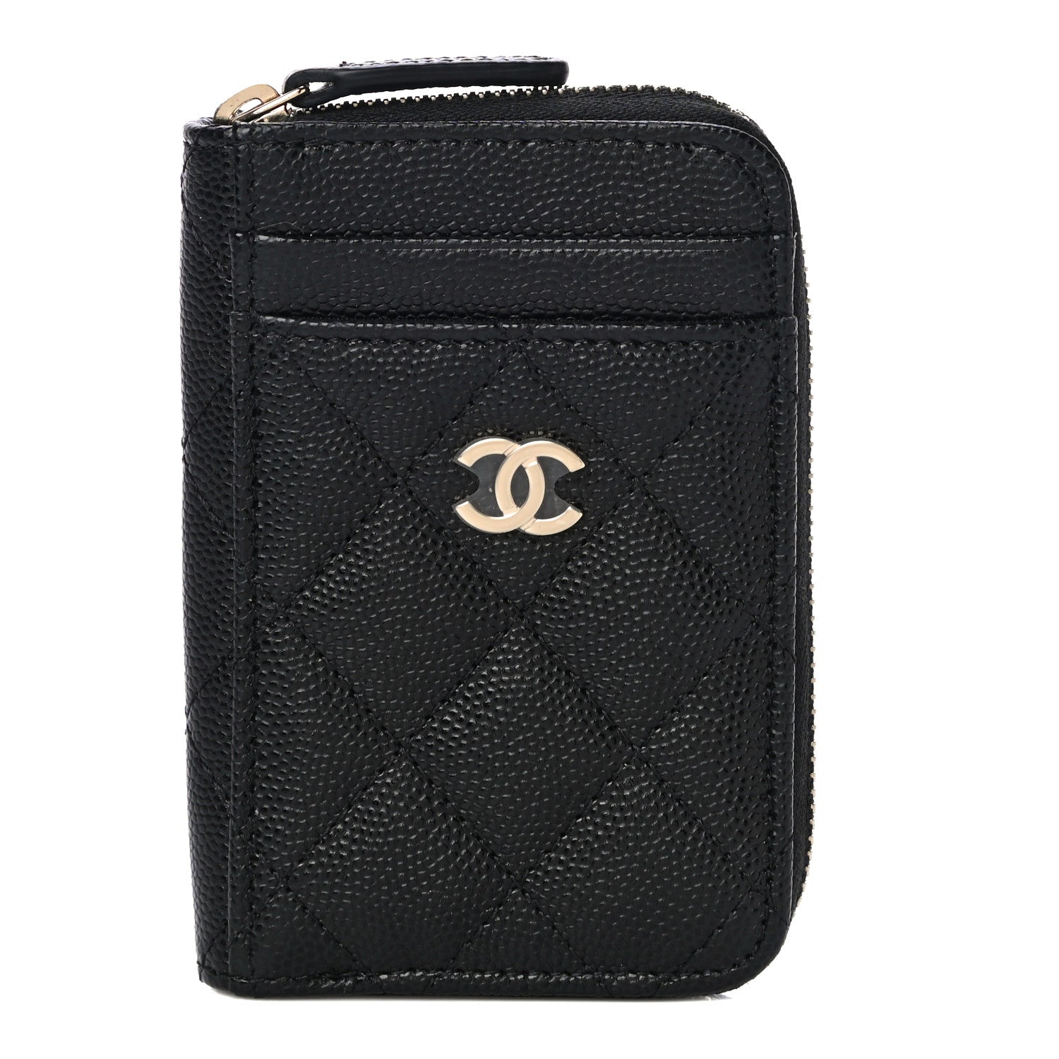 Chanel Caviar Quilted Zip Card Holder Black 1 of 11