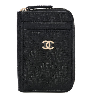 Chanel Caviar Quilted Zip Card Holder Black 1 of 11
