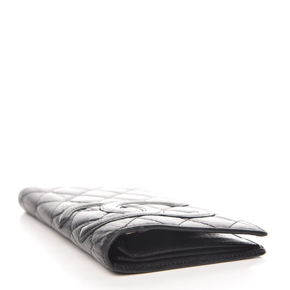 Chanel Aged Calfskin Quilted Cambon Yen Wallet Black 4 of 8