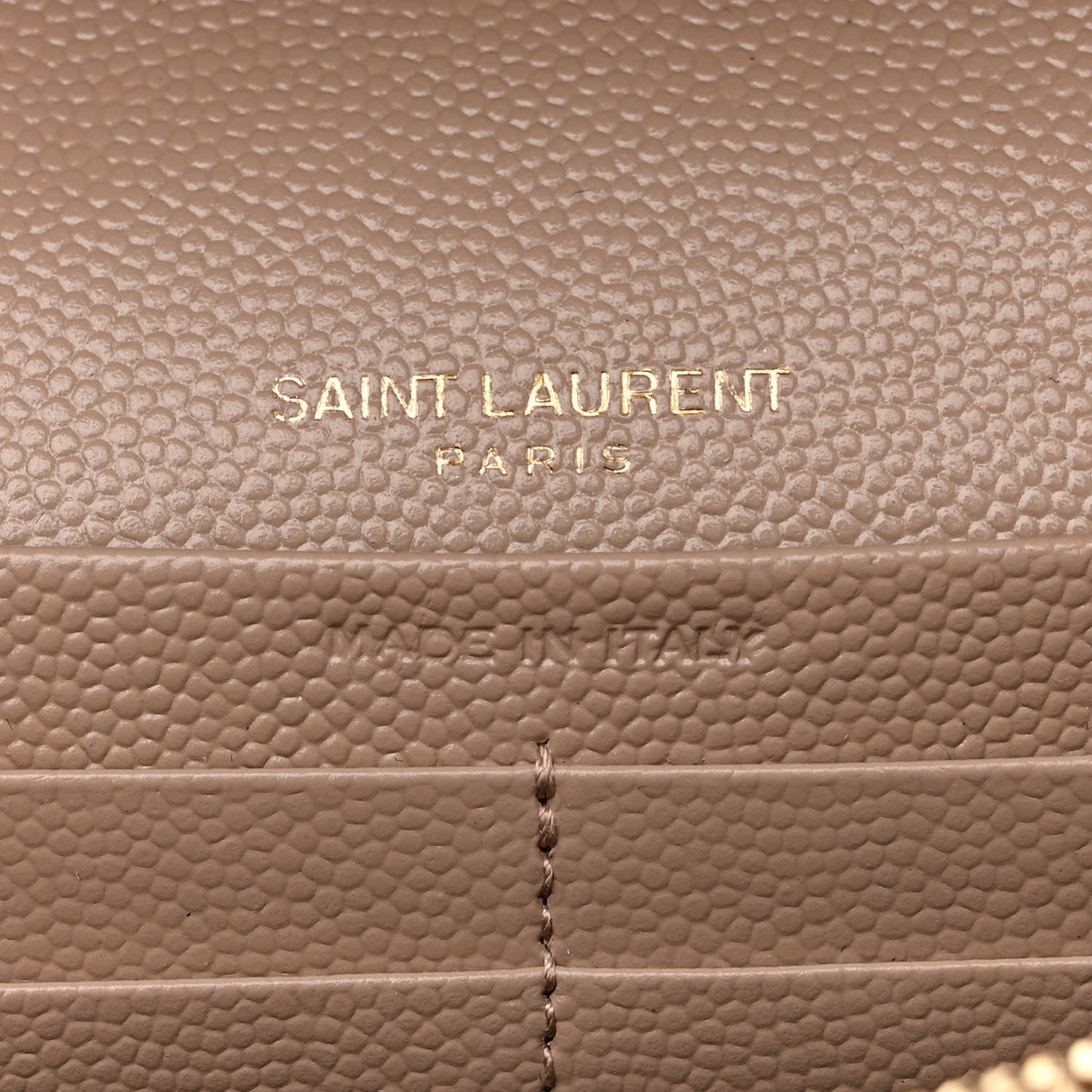 Grain De Poudre Matelasse Chevron Monogram Chain Wallet Dark Beige