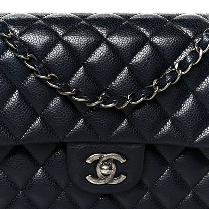 Chanel Caviar Quilted Medium Double Flap Navy 8 of 10