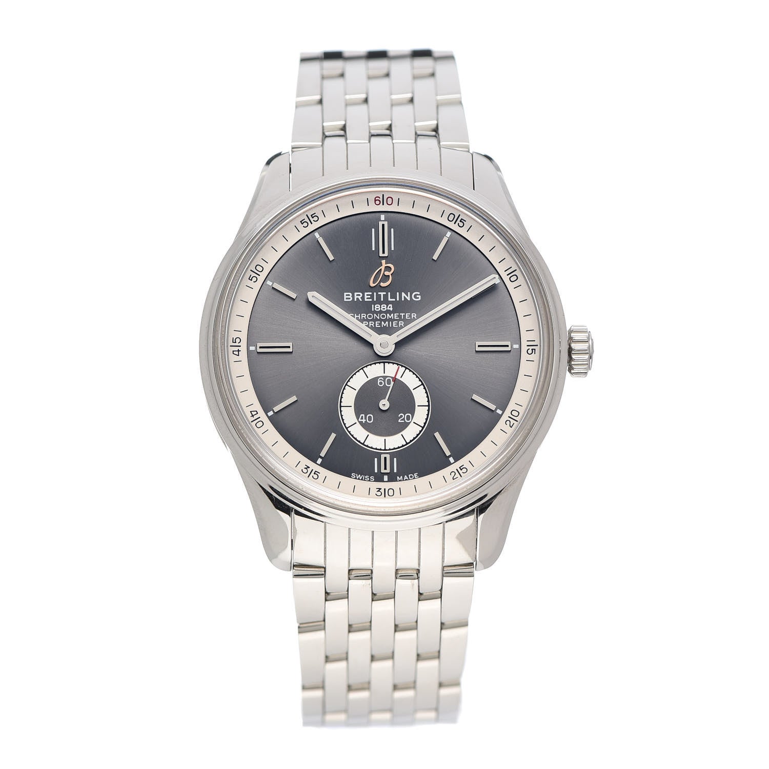 Breitling Stainless Steel 40mm Premier Automatic Watch Grey A37340 1 of 6