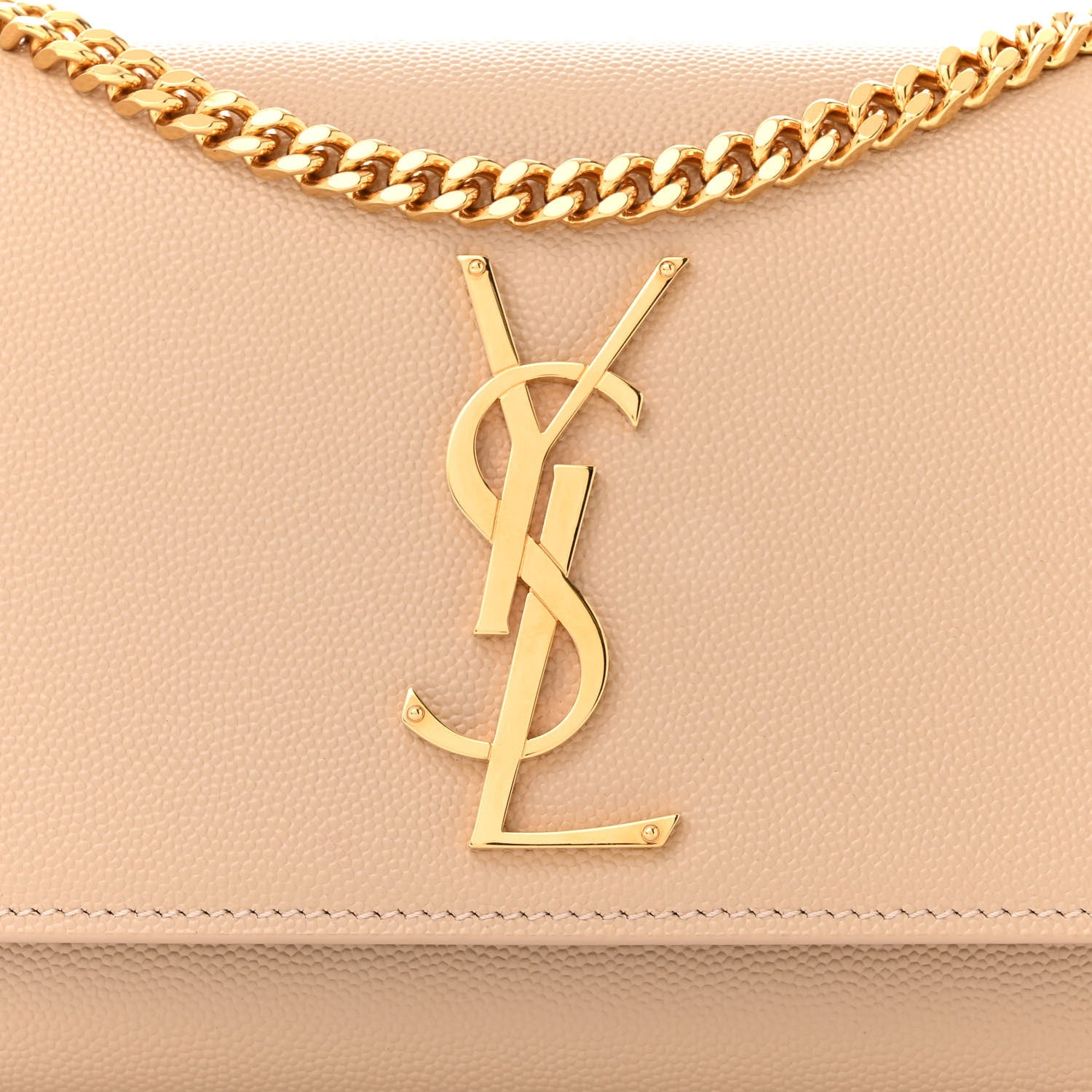 Saint Laurent Grain De Poudre Small Monogram Kate Satchel Nude Powder 8 of 10