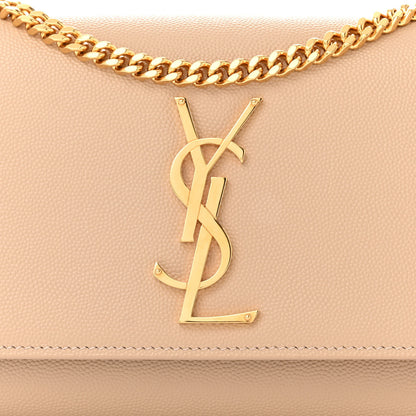 Saint Laurent Grain De Poudre Small Monogram Kate Satchel Nude Powder 8 of 10