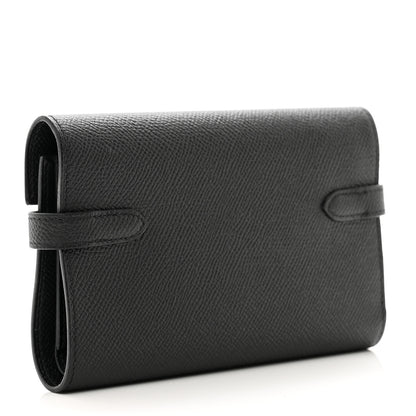 Hermes Epsom Medium Kelly Wallet Black 3 of 7