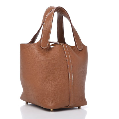 Hermes Taurillon Clemence Picotin Lock 18 PM Gold 3 of 10