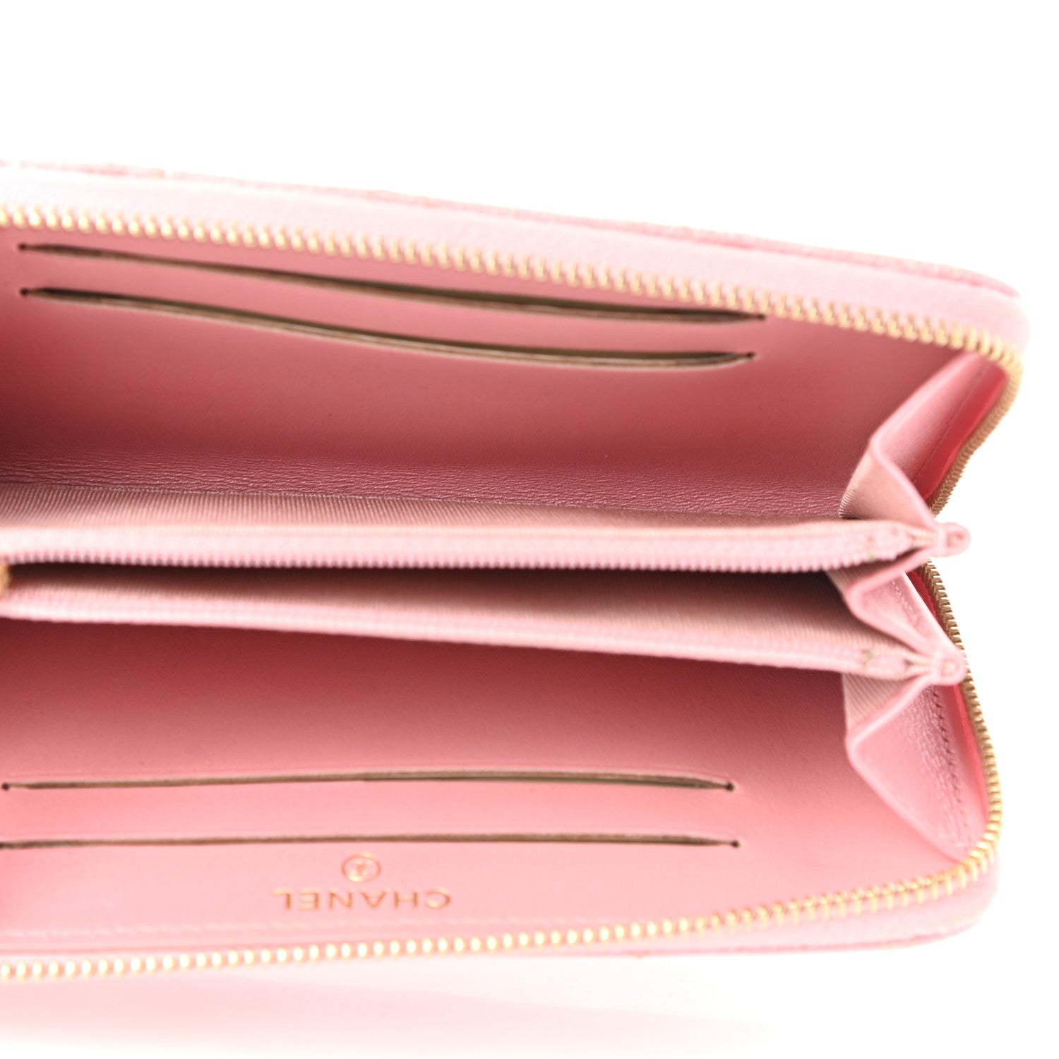 Chanel Iridescent Caviar Quilted Medium Zip Around Wallet Pink 5 of 9