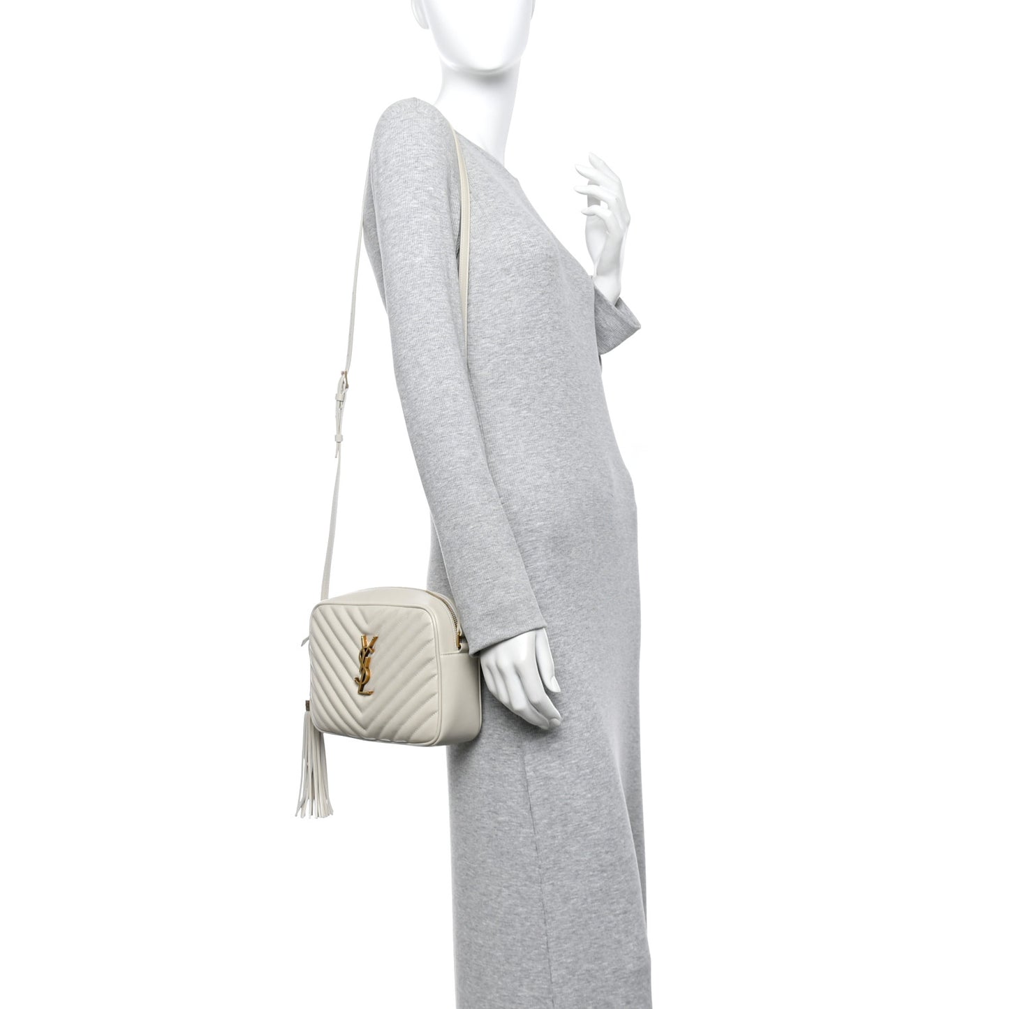 Calfskin Matelasse Monogram Lou Camera Bag Crema Soft