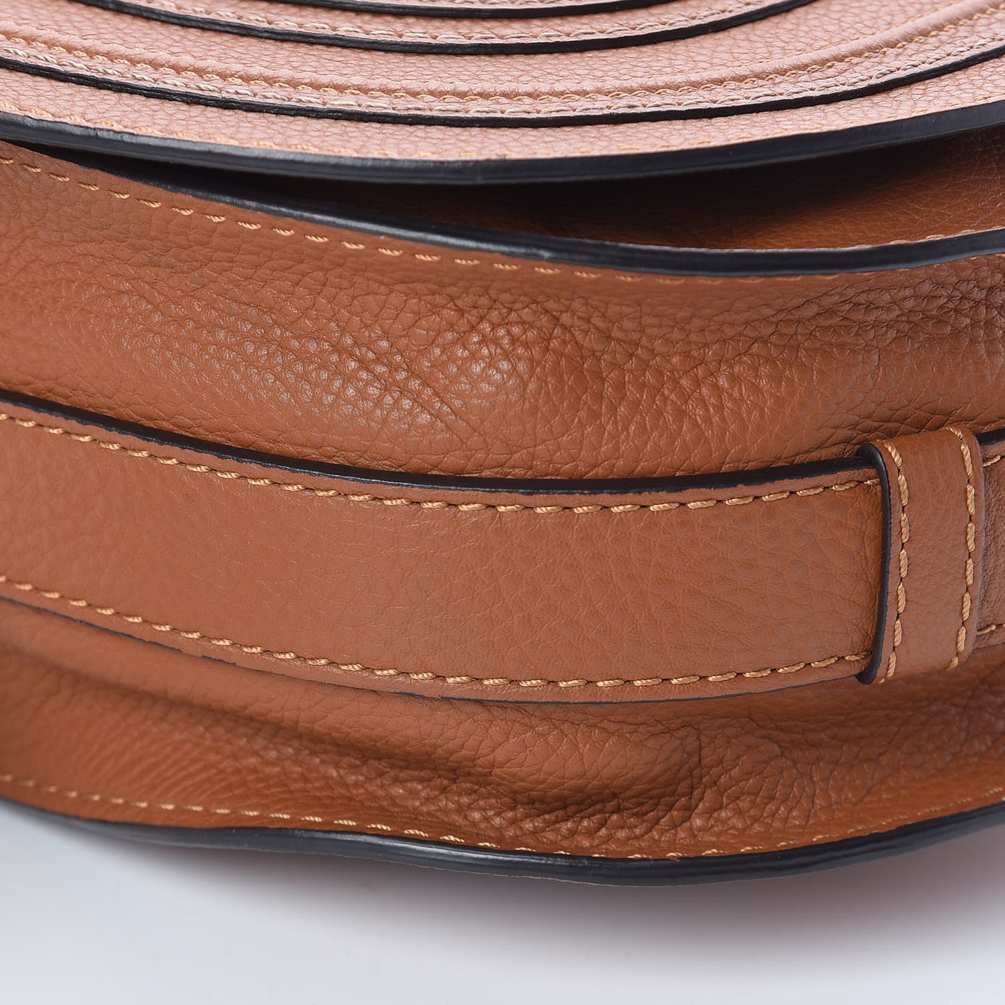 Calfskin Medium Marcie Round Crossbody Bag Tan