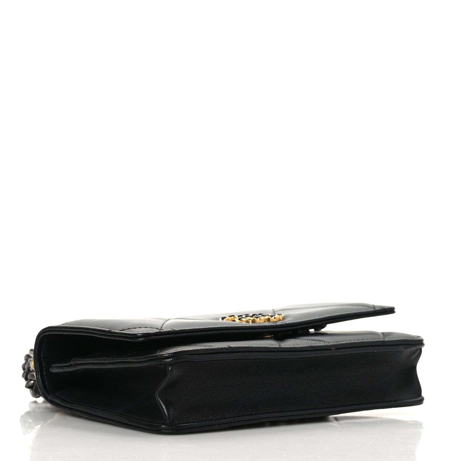 Chanel Lambskin Quilted Chanel 19 Wallet On Chain WOC Black 4 of 9