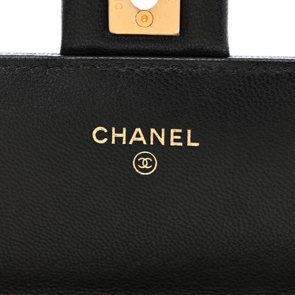 Chanel Goatskin Quilted Chic Pearls Clutch With Chain Black 6 of 12