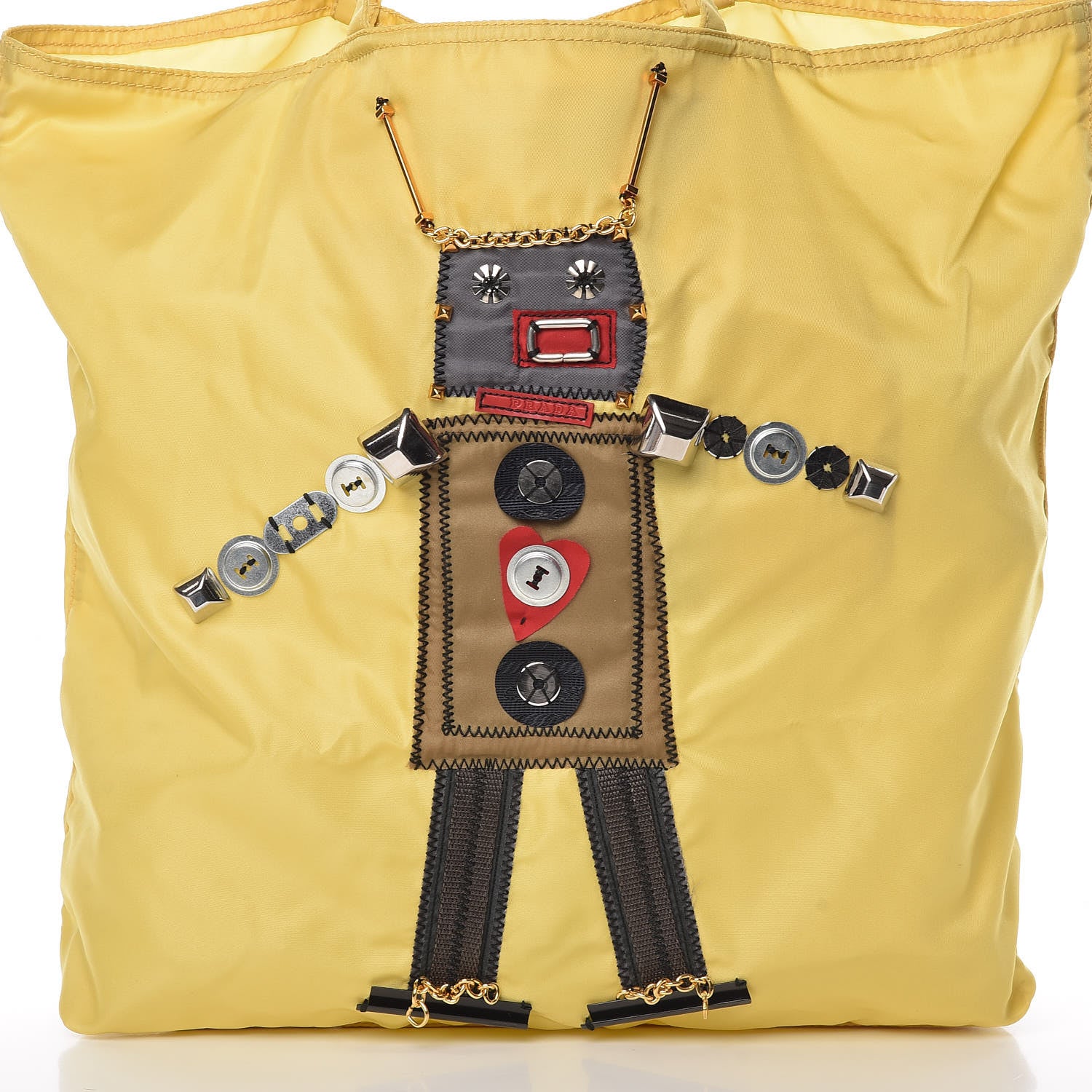 Prada Tessuto Nylon Tote Yellow 7 of 9