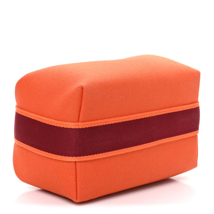 Hermes Canvas Small Bride-A-Brac Pouch Orange Burgundy 4 of 8