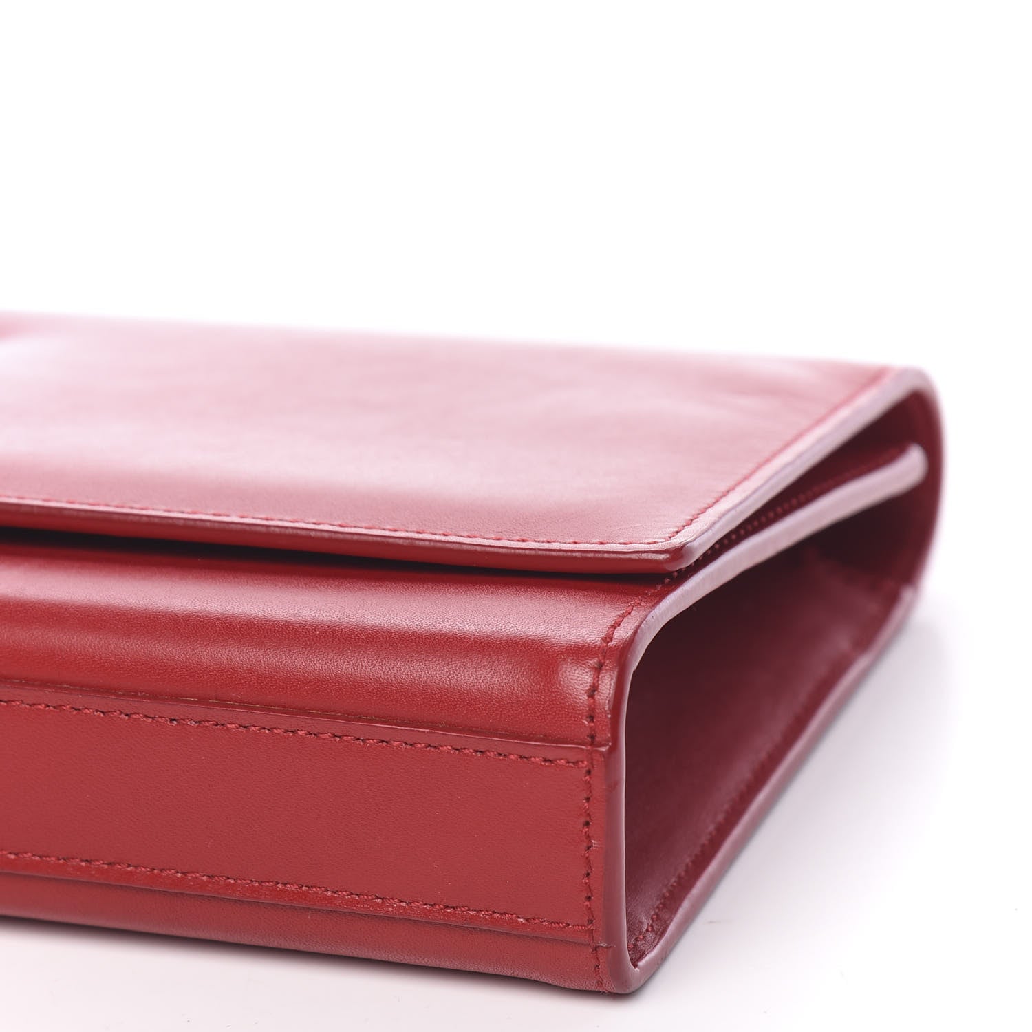 Saint Laurent Calfskin Monogram Cassandre Clutch Rouge Orient 7 of 12