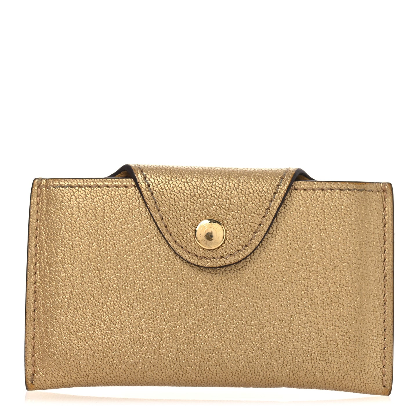 Metallic Chevre Chamkilight Iliade Card Holder Golden