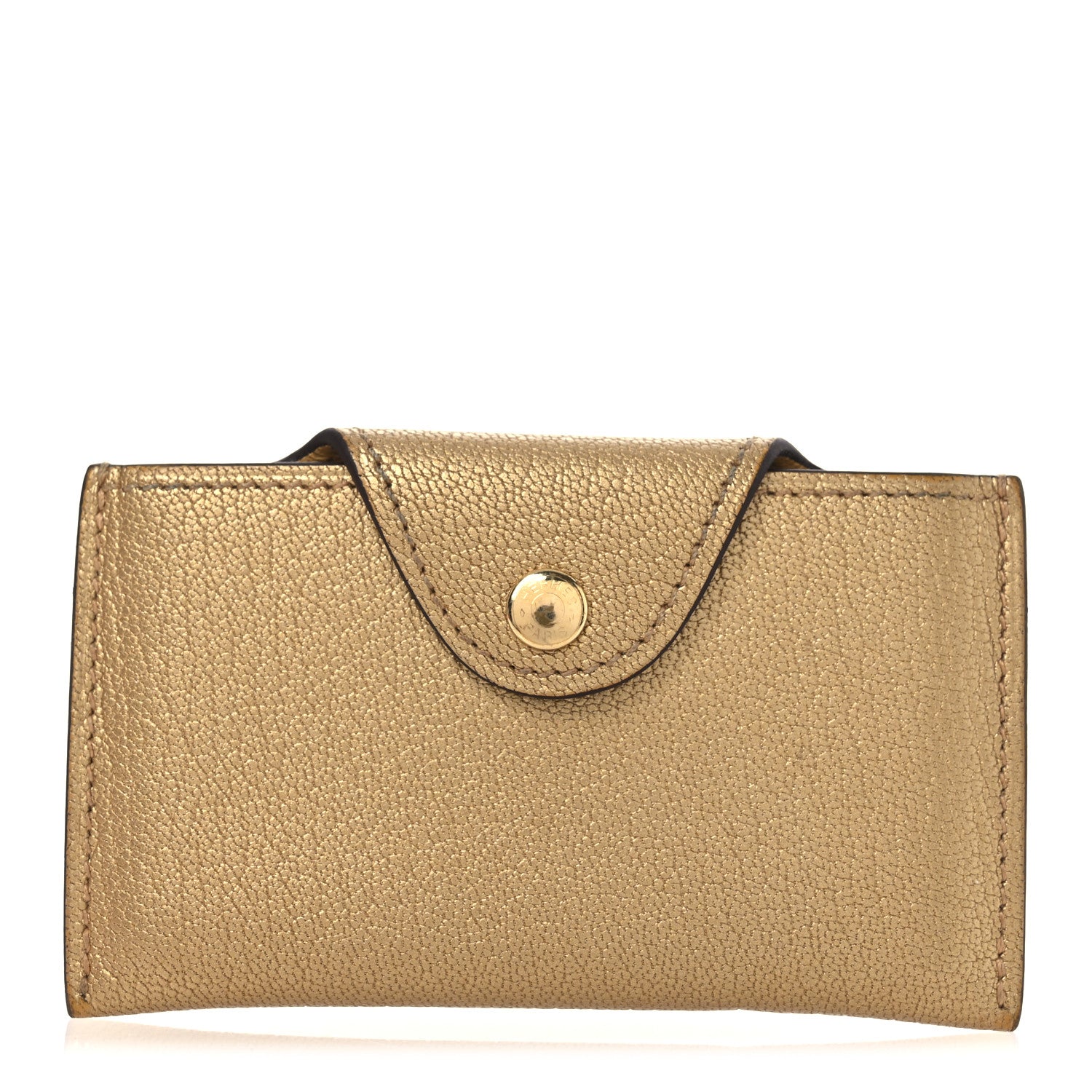 Hermes Metallic Chevre Chamkilight Iliade Card Holder Golden 1 of 10