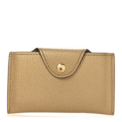 Hermes Metallic Chevre Chamkilight Iliade Card Holder Golden 1 of 10