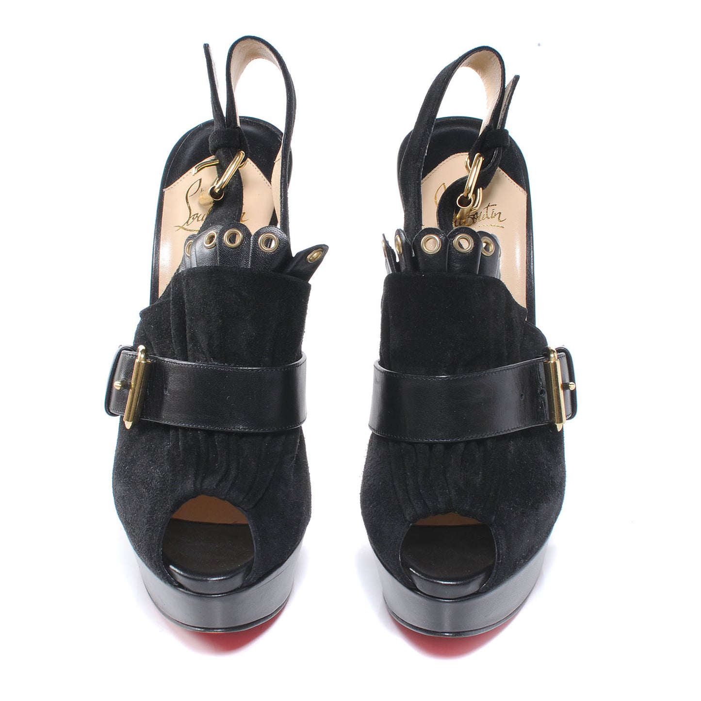 Velour Jem 150 Peep Toe 38.5 Black