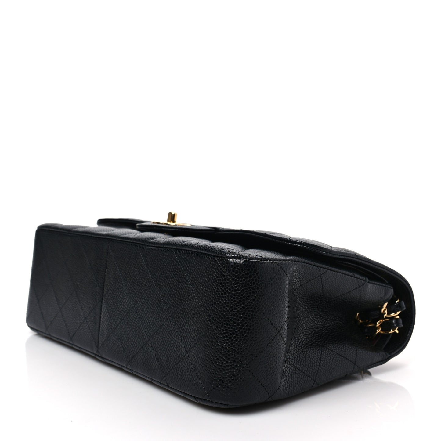Caviar Quilted Jumbo Double Flap Black