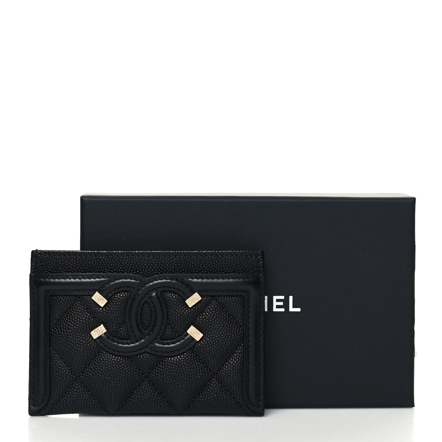 Chanel Caviar Quilted Filigree Card Holder Black 10 of 10