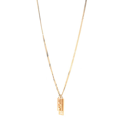 Chanel Metal Crystal CC Boy Pendant Long Necklace Gold 1 of 6