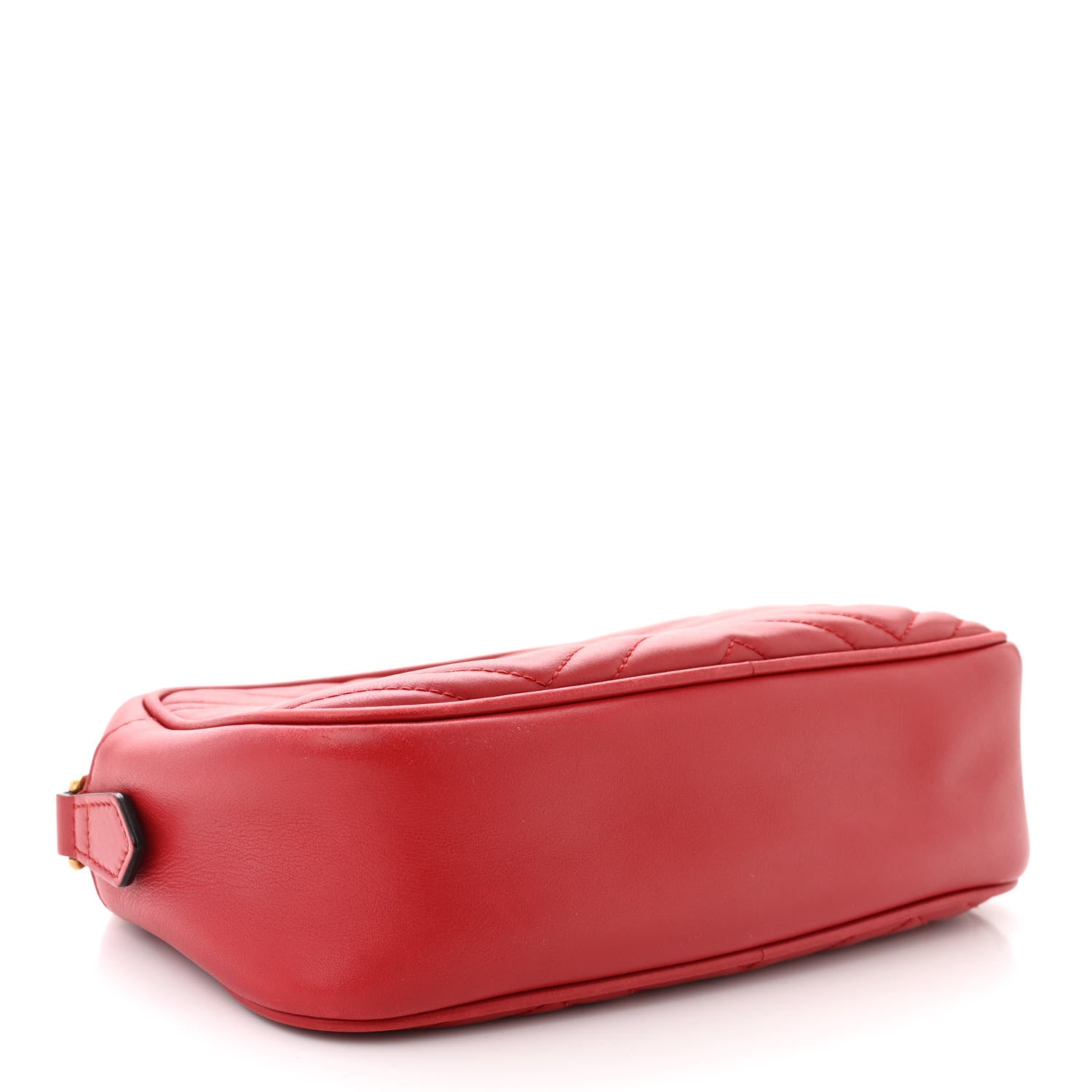 Gucci Calfskin Matelasse Small GG Marmont Chain Shoulder Bag Hibiscus Red 4 of 14