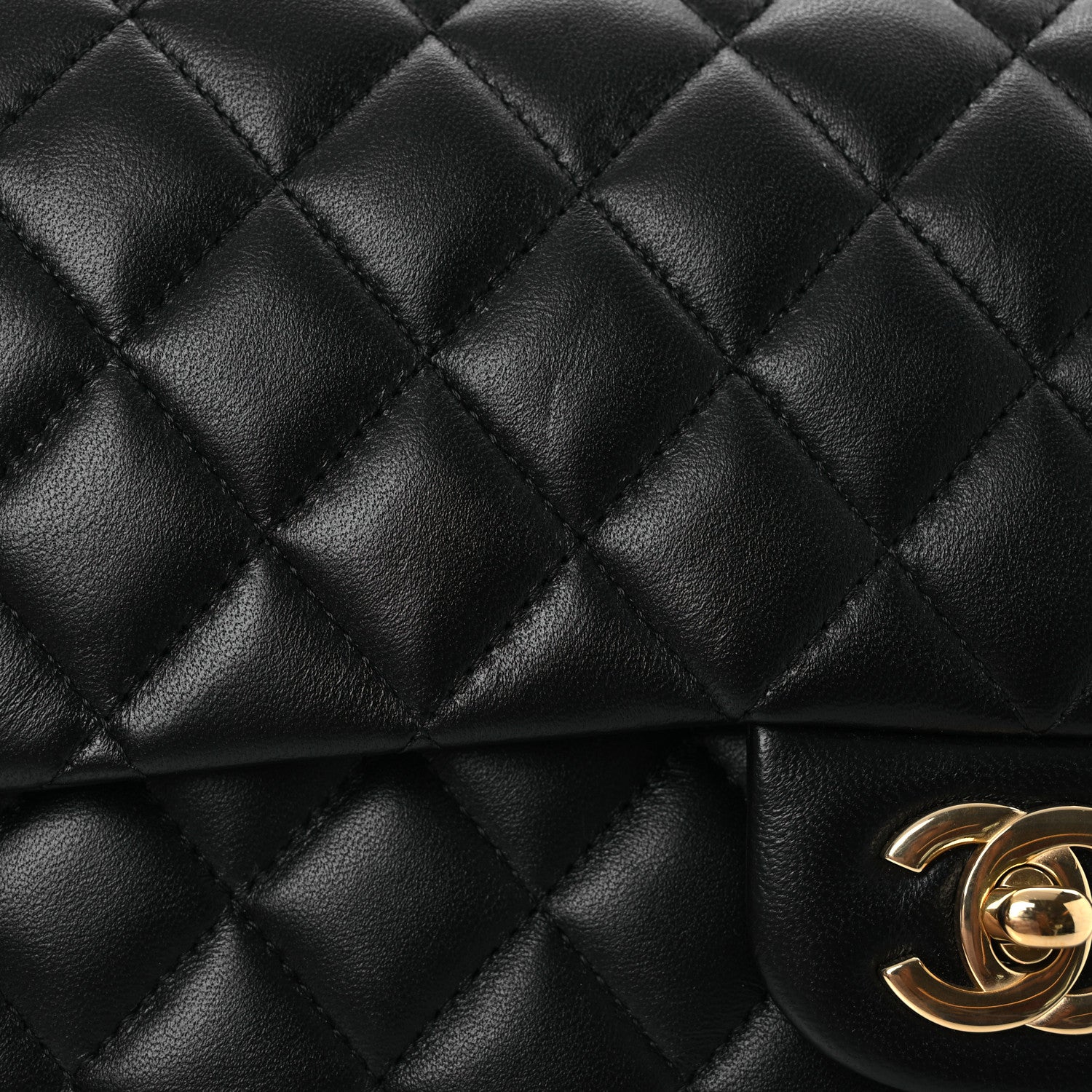 Chanel Lambskin Quilted Medium Double Flap Black 9 of 11
