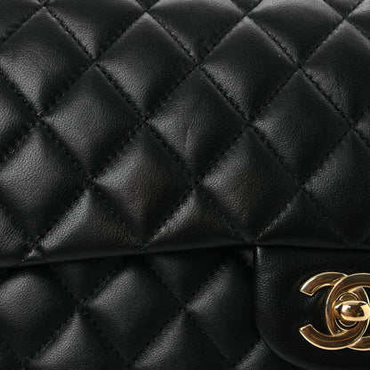 Chanel Lambskin Quilted Medium Double Flap Black 9 of 11