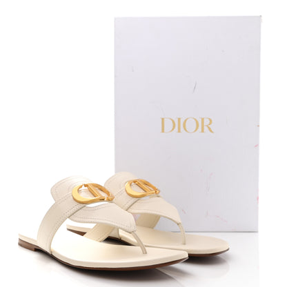 Christian Dior Calfskin 30 Montaigne Thong Sandals 41 White 9 of 9