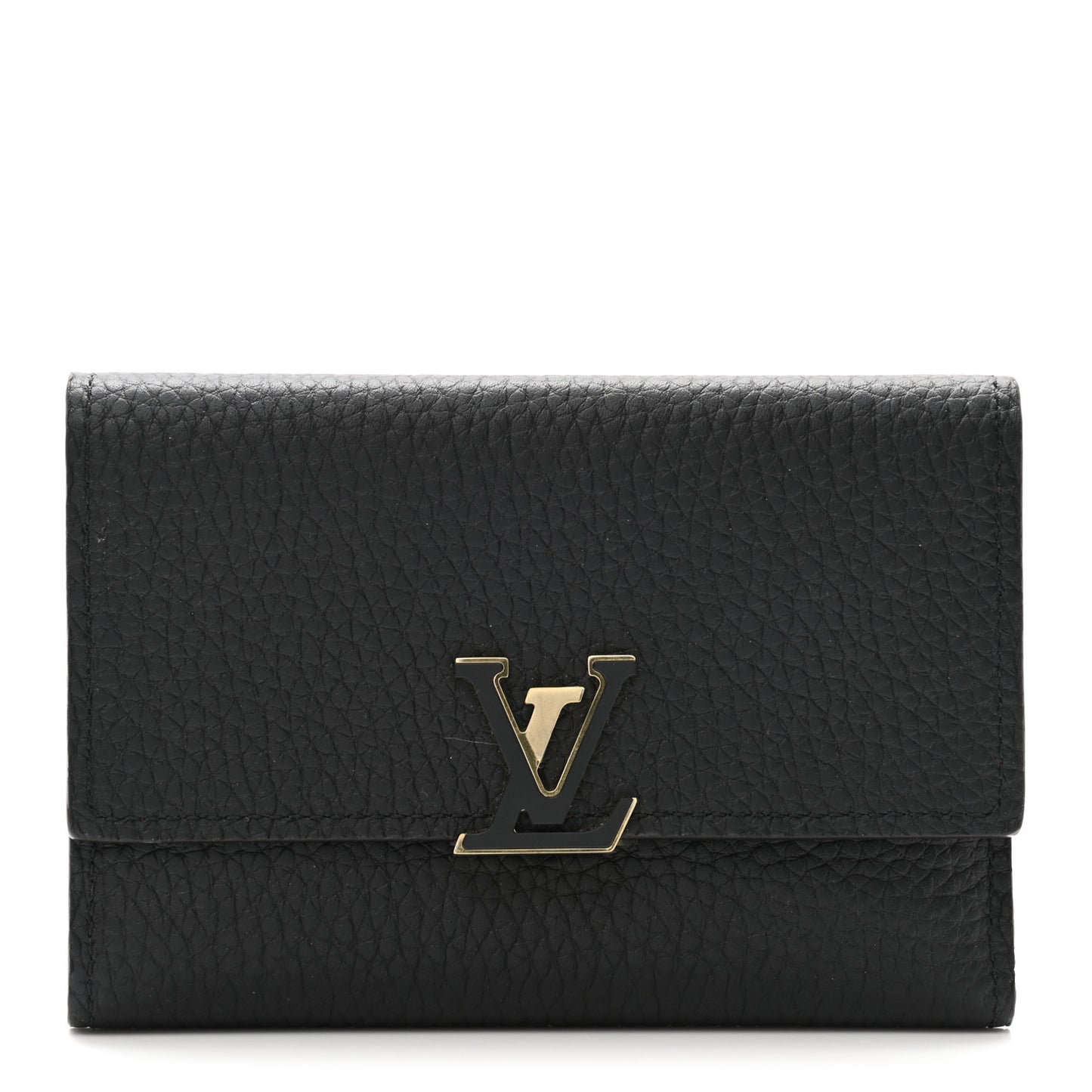 Taurillon Capucines Compact Wallet Black
