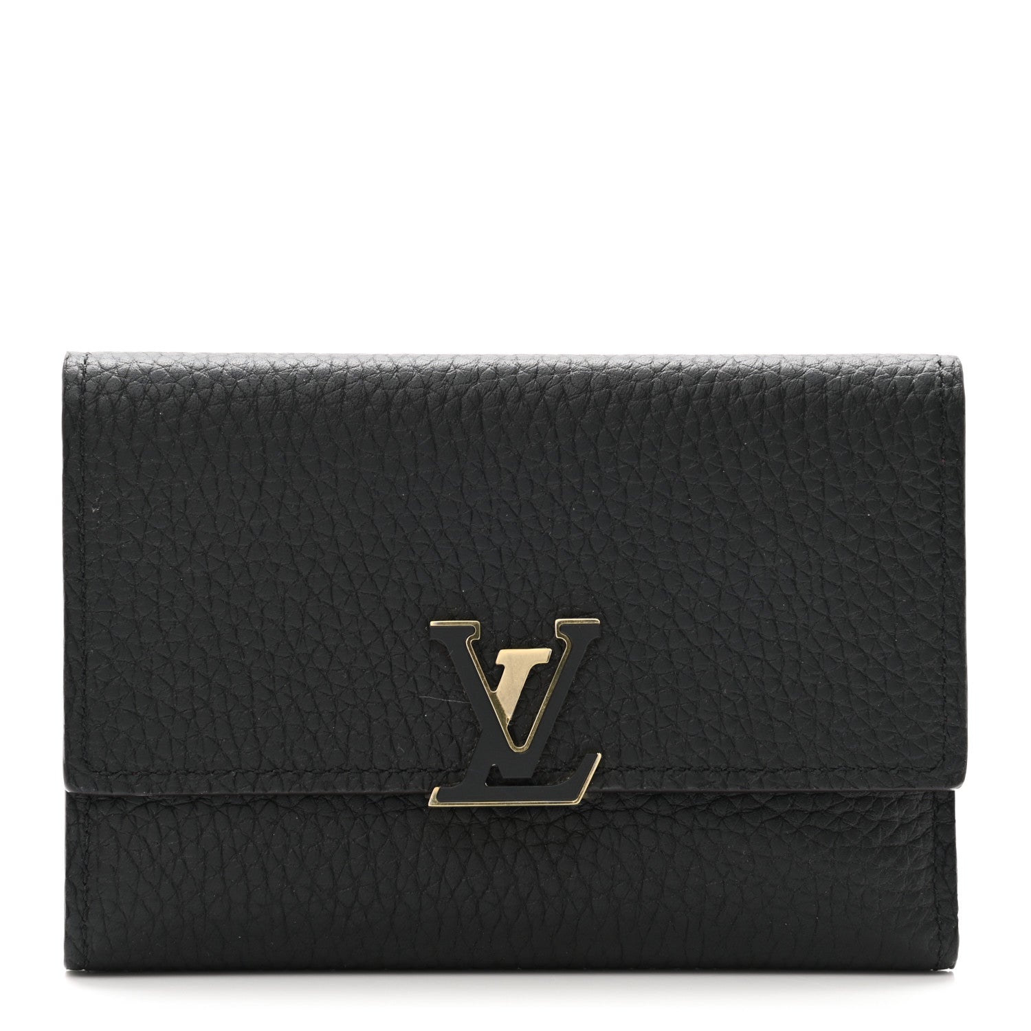 Louis Vuitton Taurillon Capucines Compact Wallet Black 1 of 9