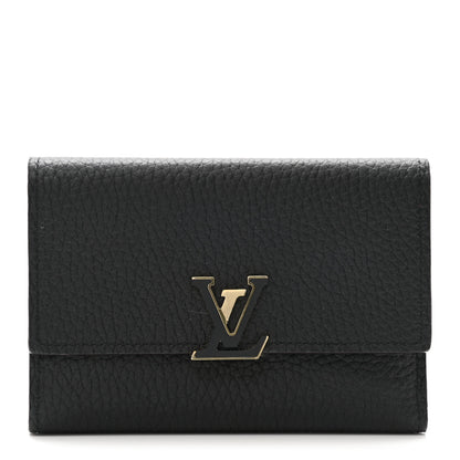 Louis Vuitton Taurillon Capucines Compact Wallet Black 1 of 9