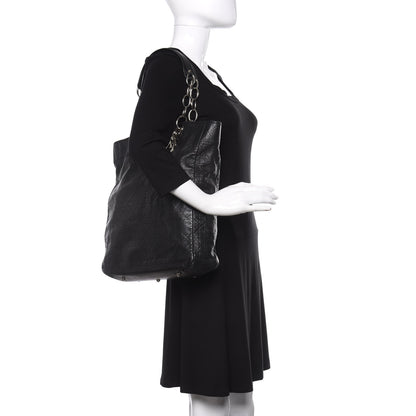 Christian Dior Lambskin Cannage Shopper Tote Black 2 of 14
