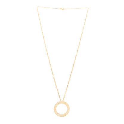 Cartier 18K Yellow Gold 3 Diamonds LOVE Pendant Necklace 3 of 6