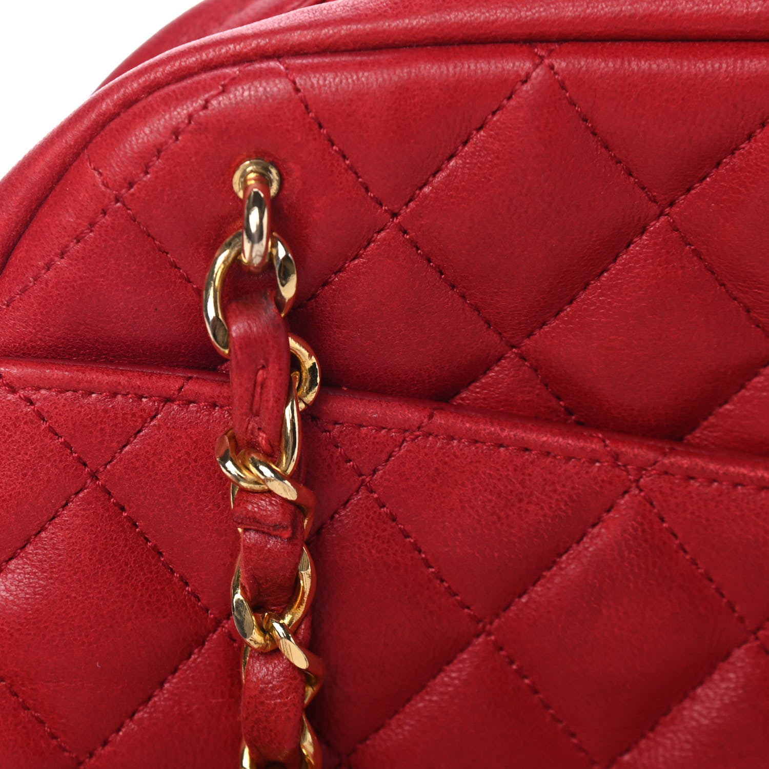 Chanel Lambskin Quilted Camera Case Red 5 of 5