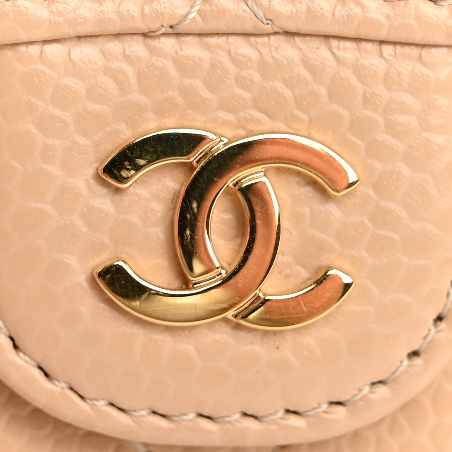 Chanel Caviar Quilted Flap Card Holder Wallet Beige 10 of 12