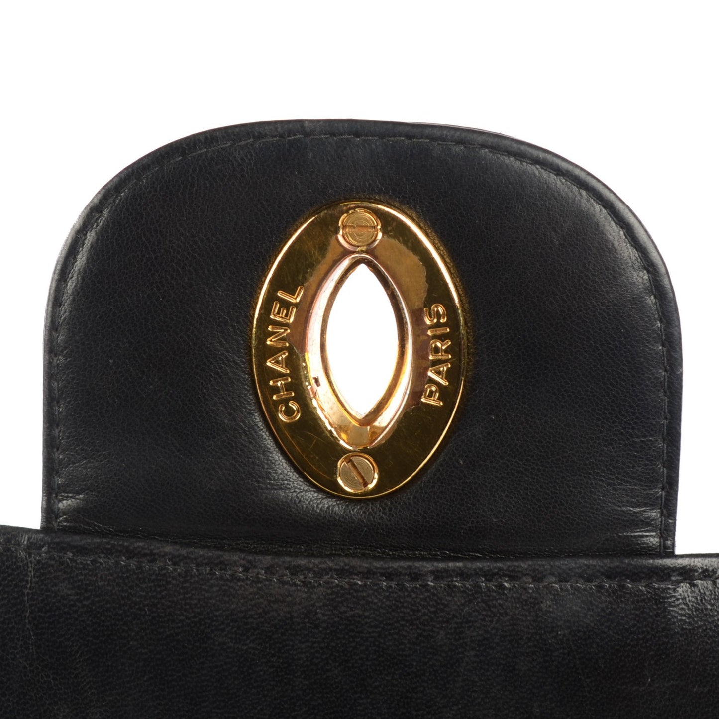 Lambskin Quilted Jumbo Flap Black