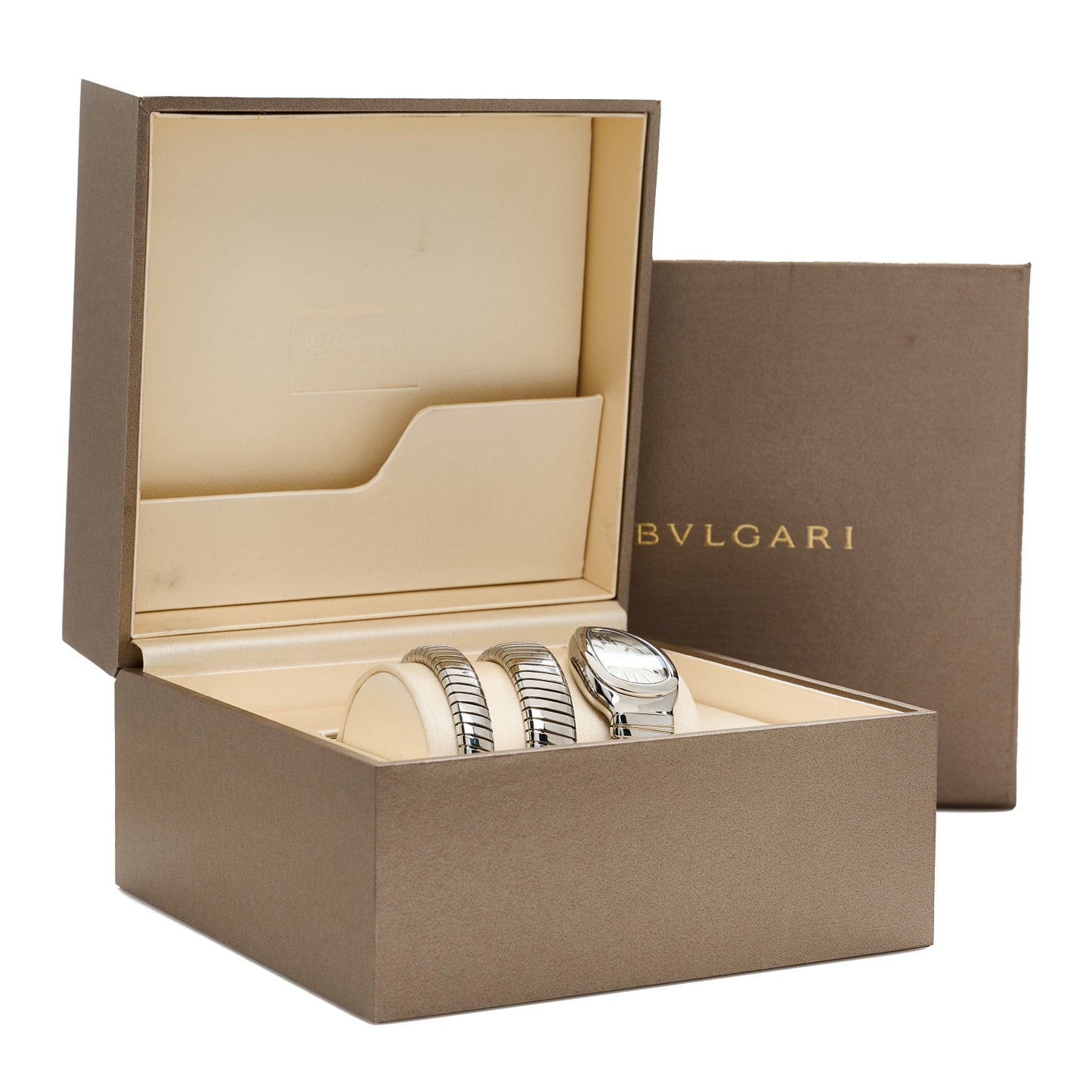 Stainless Steel 35mm Serpenti Tubogas Double Spiral Quartz Watch