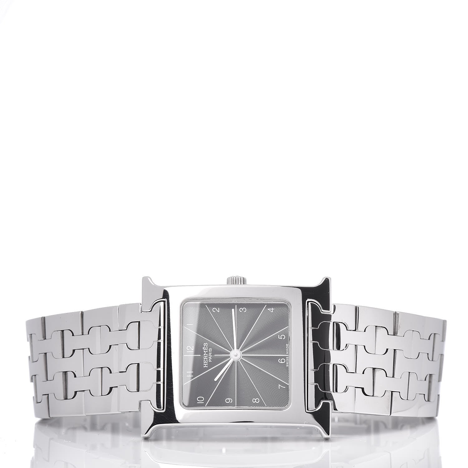 Hermes Stainless Steel 26mm Heure H Hour Quartz Watch Black 3 of 6