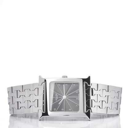 Hermes Stainless Steel 26mm Heure H Hour Quartz Watch Black 3 of 6