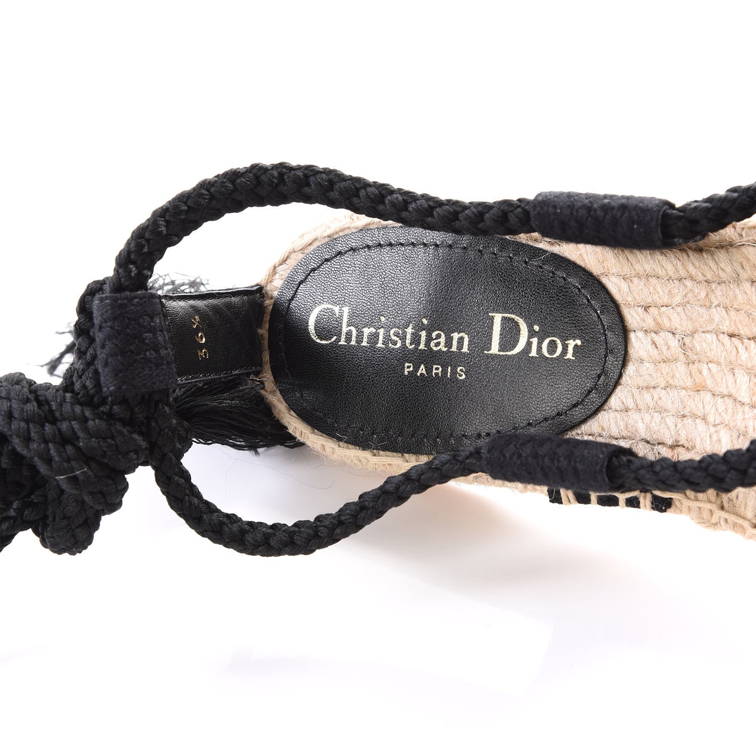 Christian Dior Embroidered Cotton Diorexpress Sandals 36.5 Black 7 of 8