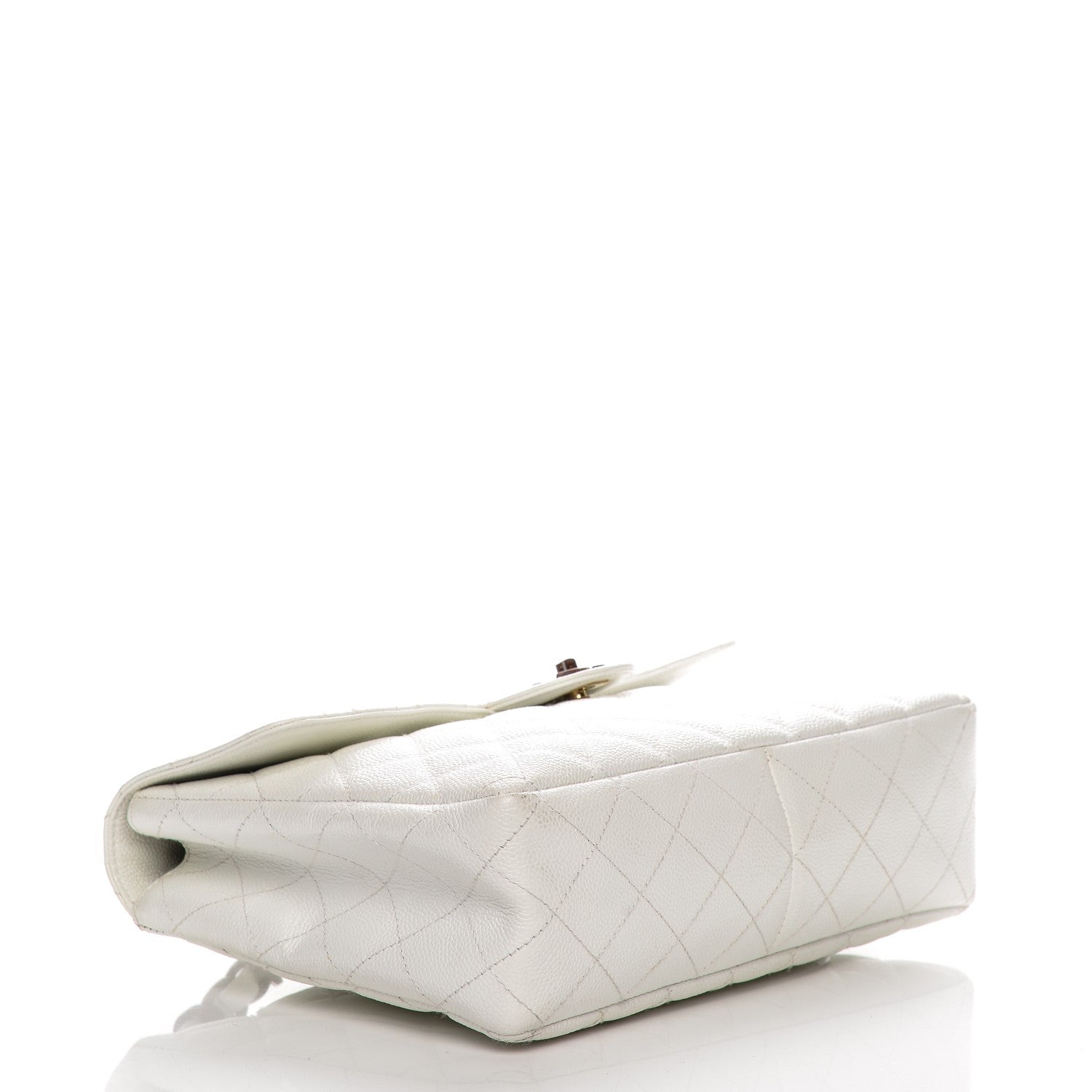Chanel Caviar Quilted Bekko Jumbo Single Flap White 4 of 10