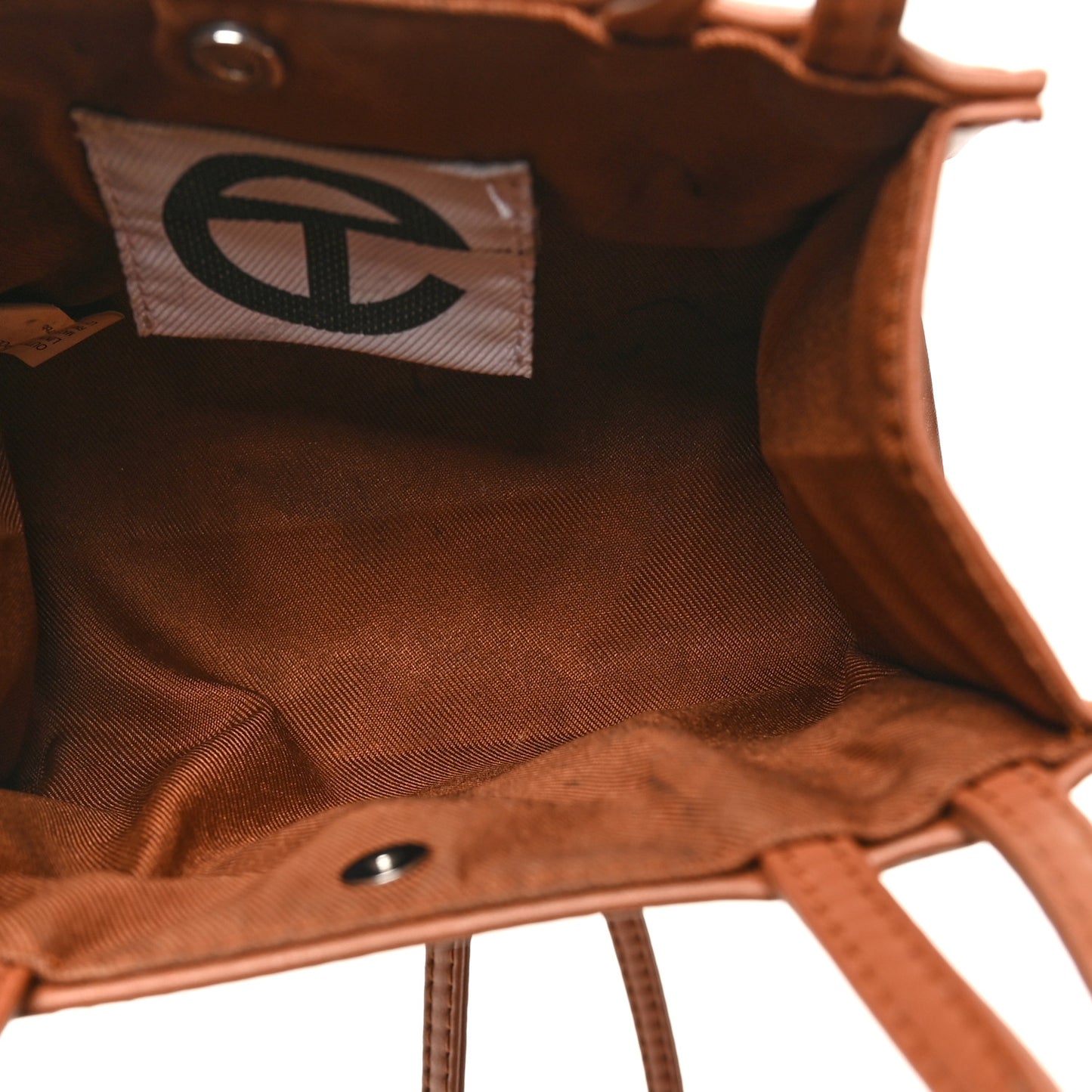 Vegan Leather Small Shopping Bag Tan