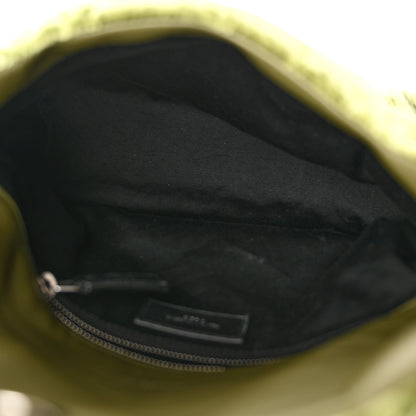 Saint Laurent Crushed Velvet Quilted Small Loulou Puffer Monogram Chain Satchel Green 5 of 11